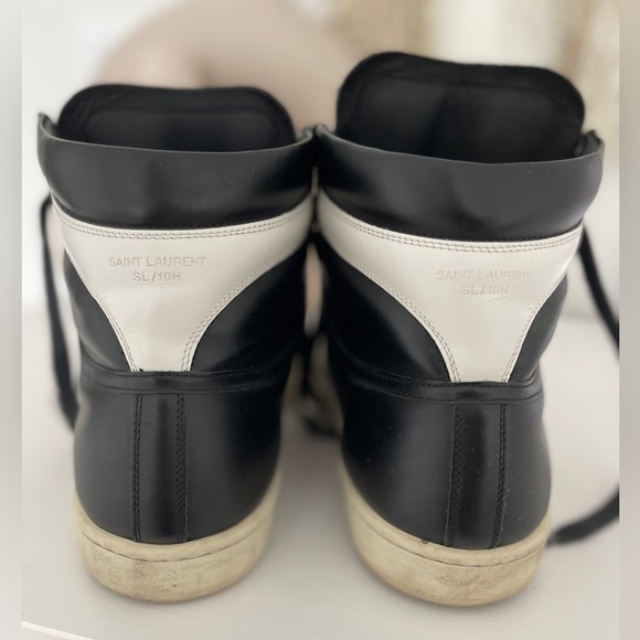 SAINT LAURENT Signature Court Classic SL/10H Leather High Top Sneakers - Picture 6 of 7